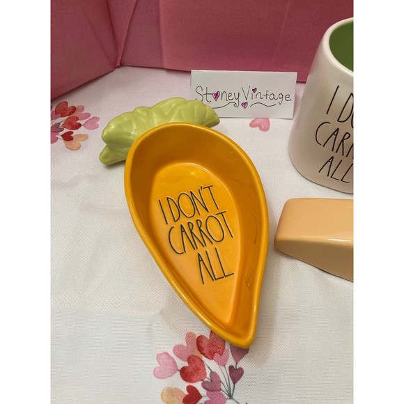 Rae Dunn HAPPY EASTER Ceramic Carrot, I dont Carrot all dish and mug set - Picture 4 of 7